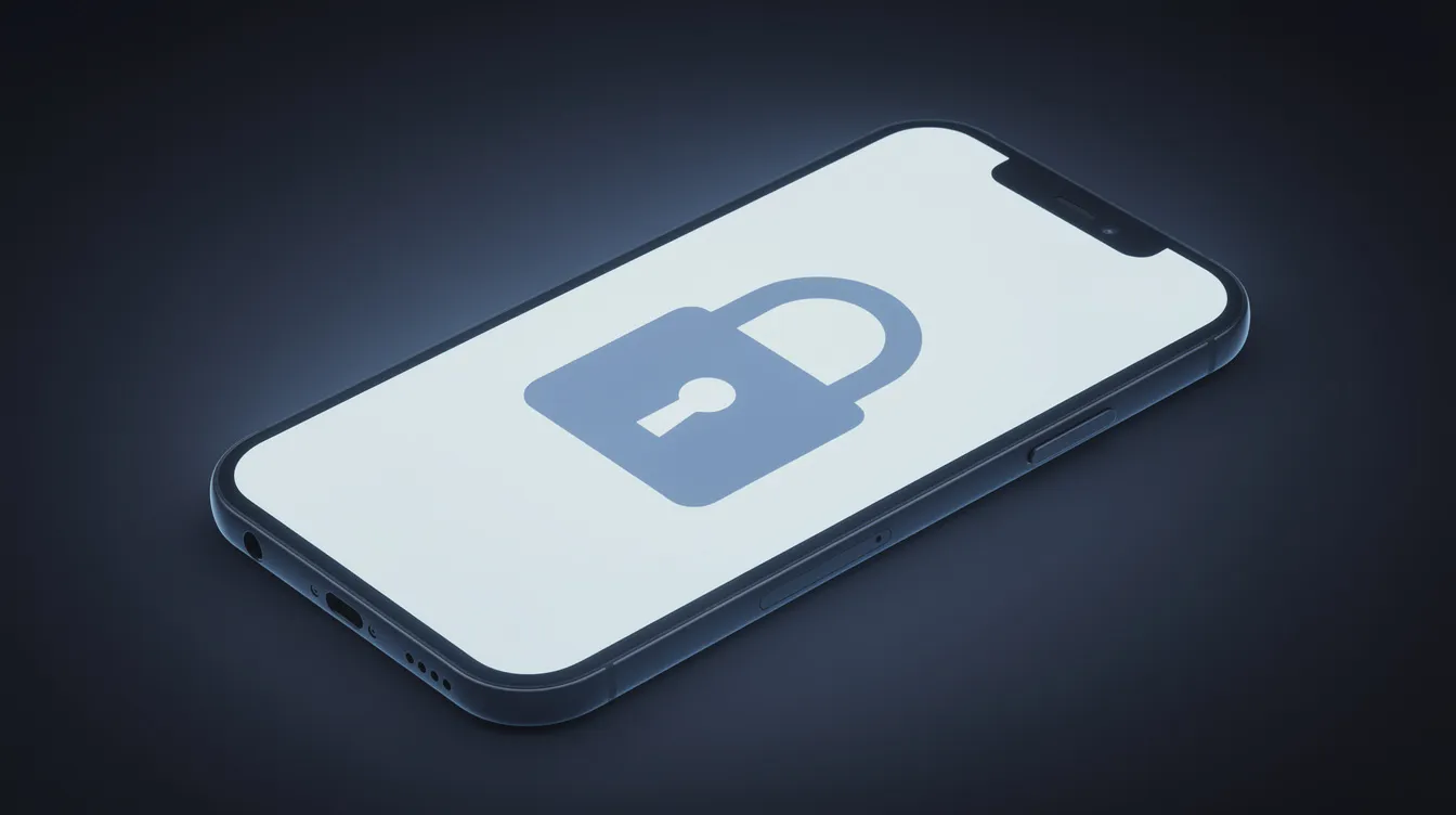 The image features a padlock icon prominently displayed over a smartphone screen, illuminated by soft blue lighting, symbolizing privacy and security in online dating for married people. This visual suggests a discreet connection for those seeking relationships on dating websites tailored for married individuals.