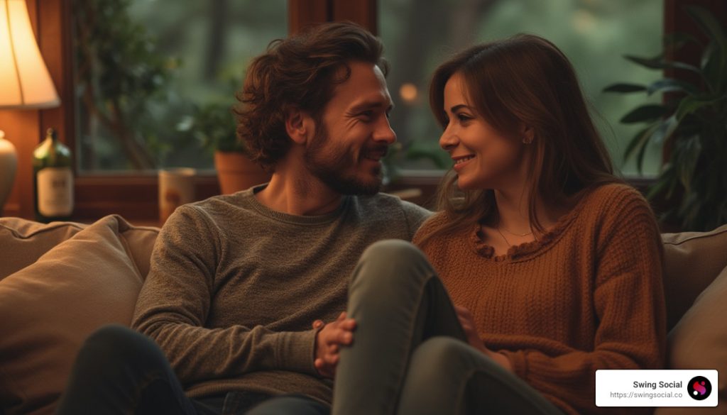 couple having a private conversation about boundaries - How to find swingers